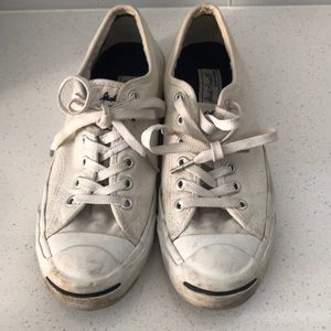 Worn classic white Jack Purcell Converse